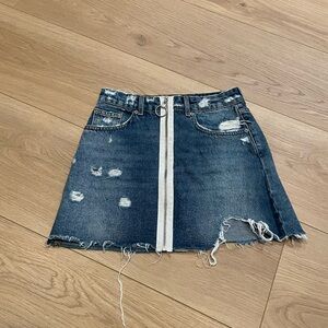 Zara Blue Distressed Mini Skirt